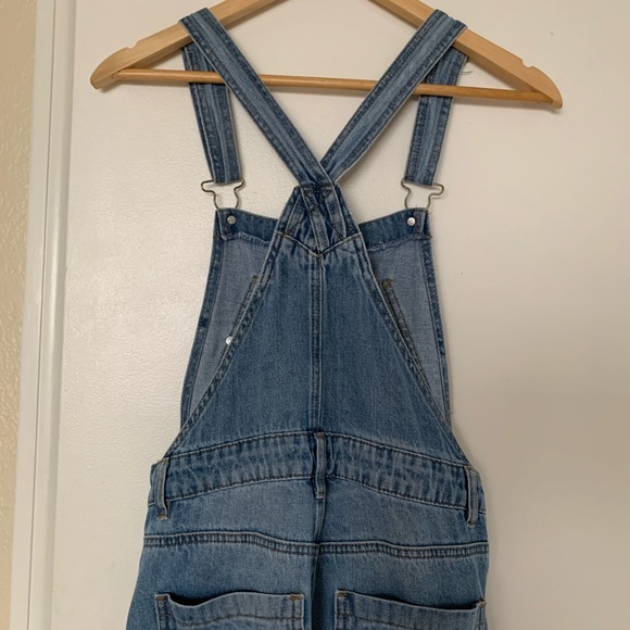 Wide Leg Denim Overalls - Picture 4 of 5